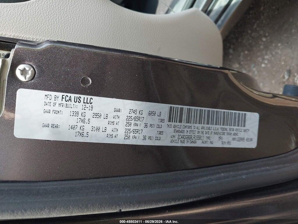 2C4RDGBG8LR155811 2020 DODGE GRAND CARAVAN photo no. 9