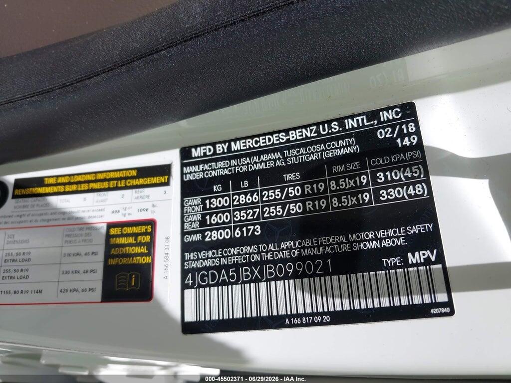 4JGDA5JBXJB099021 2018 MERCEDES-BENZ GLE 350 photo no. 9
