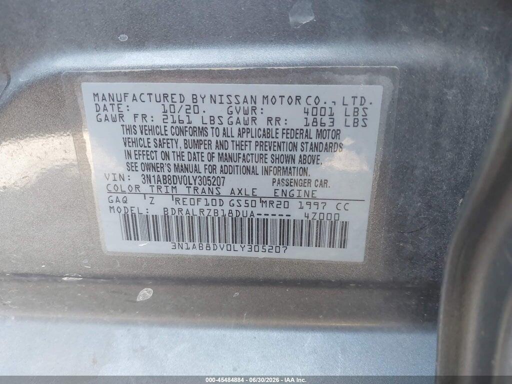 3N1AB8DV0LY305207 2020 NISSAN SENTRA photo no. 9
