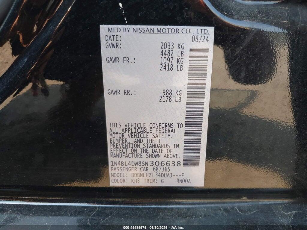 1N4BL4DW8SN306638 2025 NISSAN ALTIMA photo no. 9
