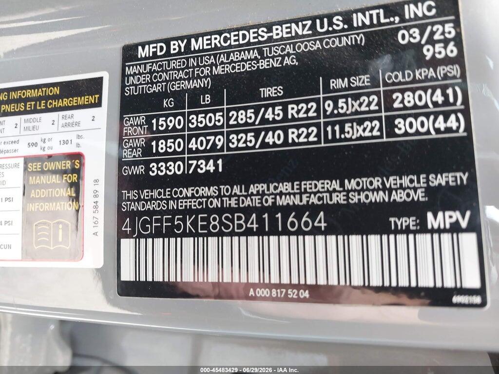 4JGFF5KE8SB411664 2025 MERCEDES-BENZ GLS 450 photo no. 9