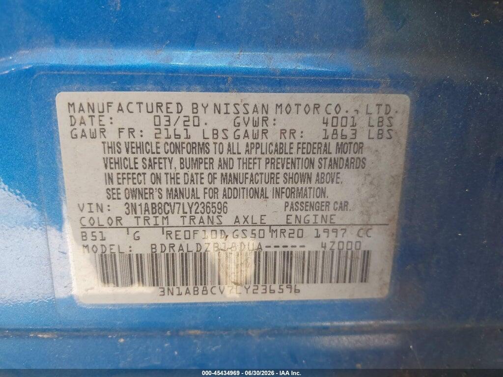 3N1AB8CV7LY236596 2020 NISSAN SENTRA photo no. 9