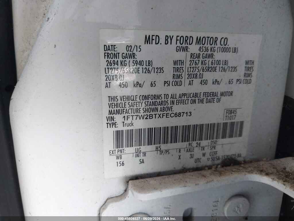 1FT7W2BTXFEC68713 2015 FORD F-250 photo no. 9