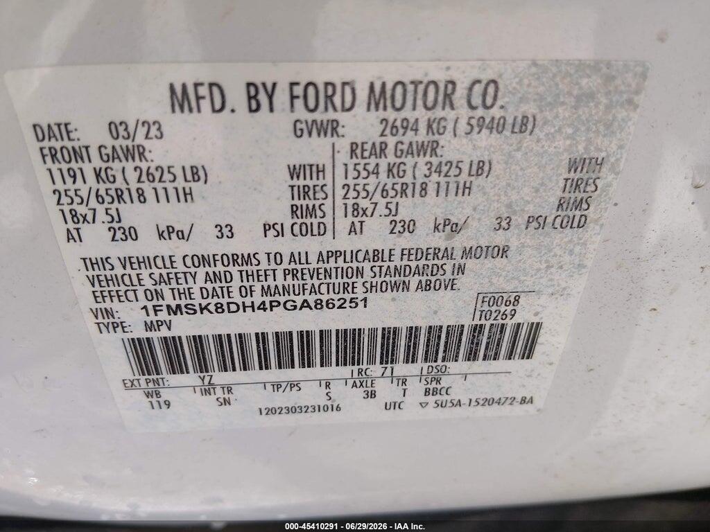 1FMSK8DH4PGA86251 2023 FORD EXPLORER photo no. 9