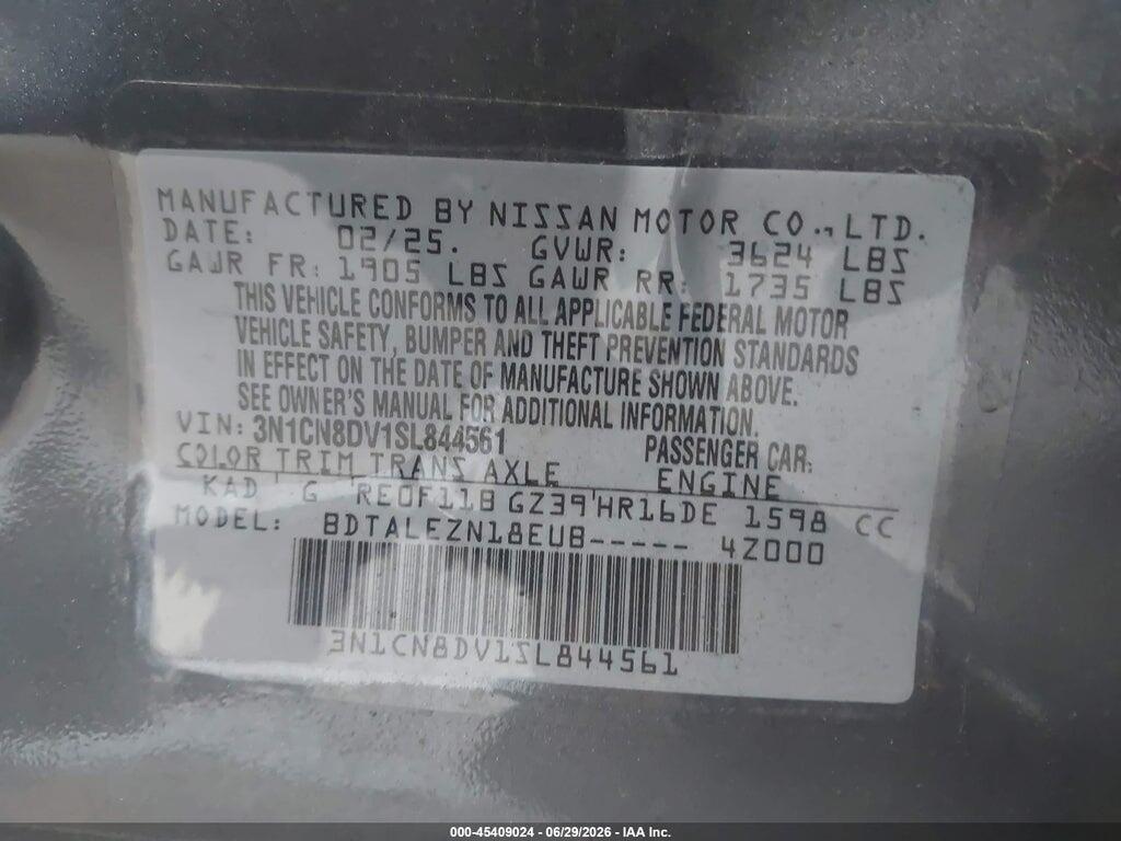 3N1CN8DV1SL844561 2025 NISSAN VERSA photo no. 9