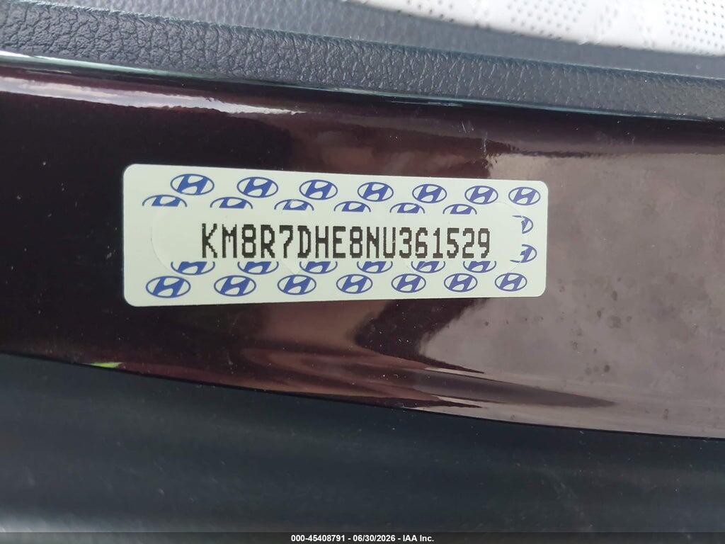 KM8R7DHE8NU361529 2022 HYUNDAI PALISADE photo no. 9