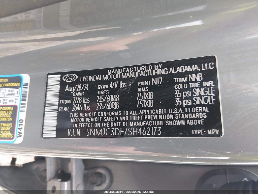 5NMJC3DE7SH462173 2025 HYUNDAI TUCSON photo no. 8