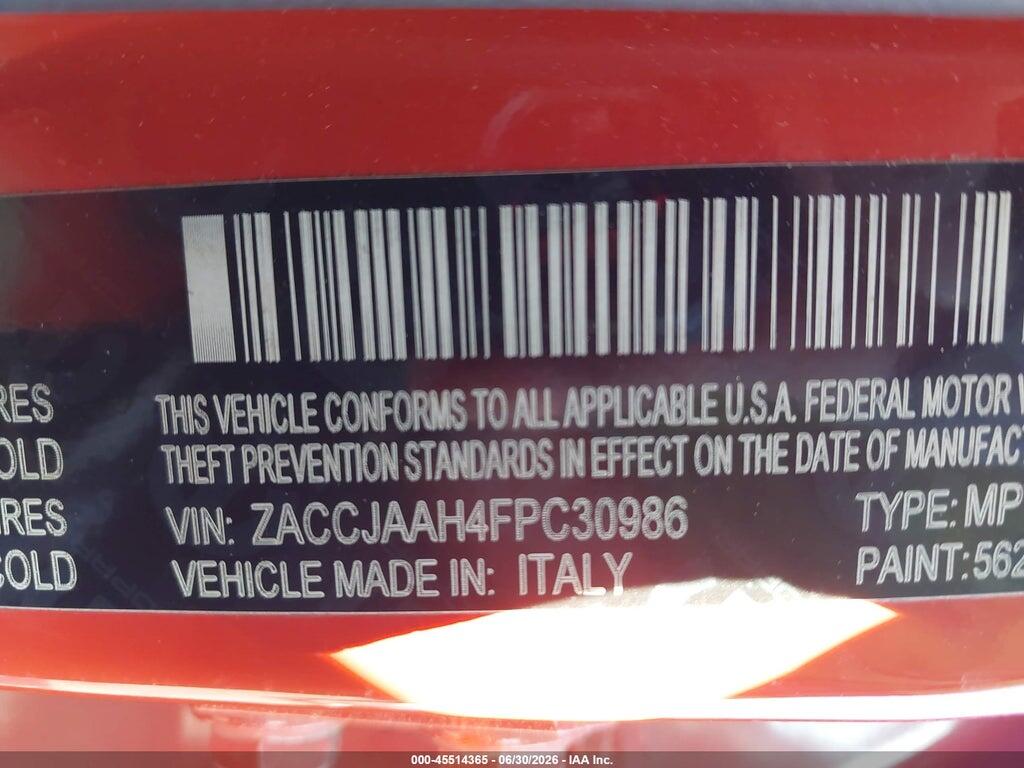 ZACCJAAH4FPC30986 2015 JEEP RENEGADE photo no. 9