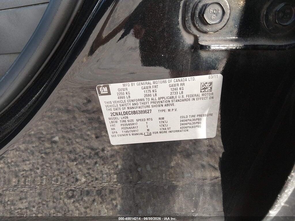 2CNALDEC8B6389627 2011 CHEVROLET EQUINOX photo no. 9