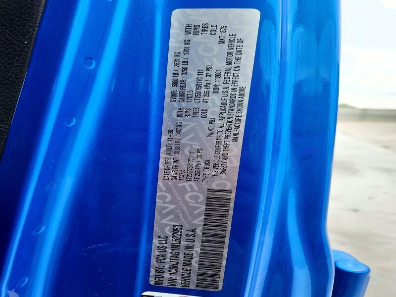 1C6HJTAG1ML522953 2021 JEEP GLADIATOR photo no. 12