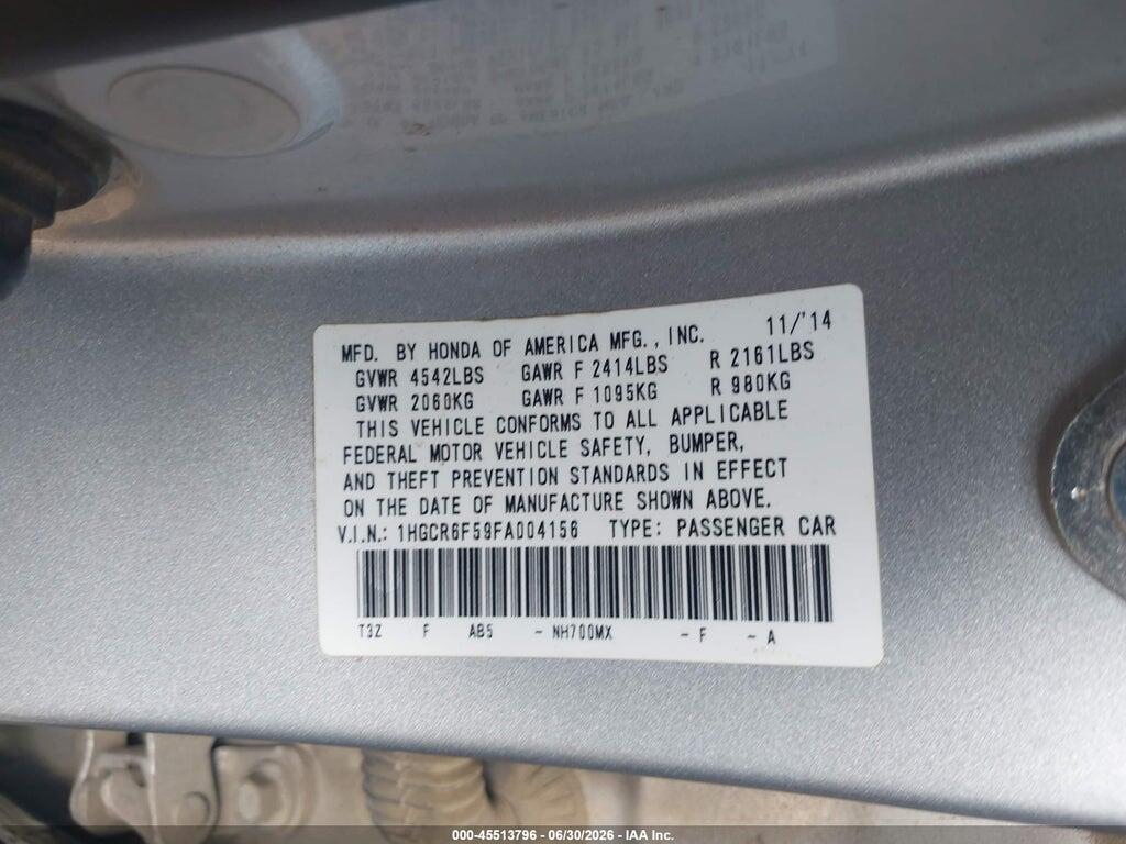 1HGCR6F59FA004156 2015 HONDA ACCORD HYBRID photo no. 9