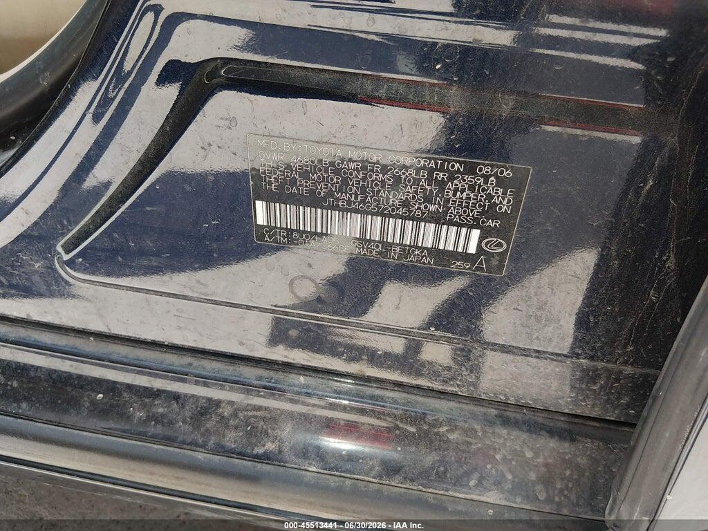 JTHBJ46G572045787 2007 LEXUS ES 350 photo no. 9
