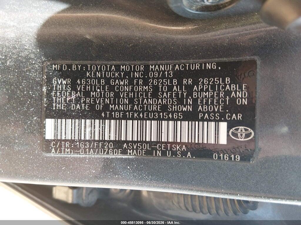 4T1BF1FK4EU315465 2014 TOYOTA CAMRY photo no. 9