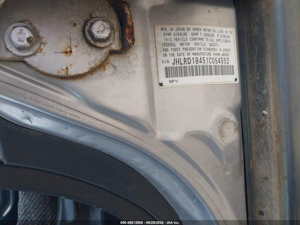 JHLRD18451C054552 2001 HONDA CR-V photo no. 9