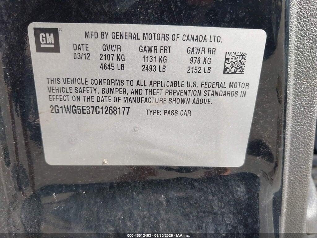 2G1WG5E37C1268177 2012 CHEVROLET IMPALA photo no. 9