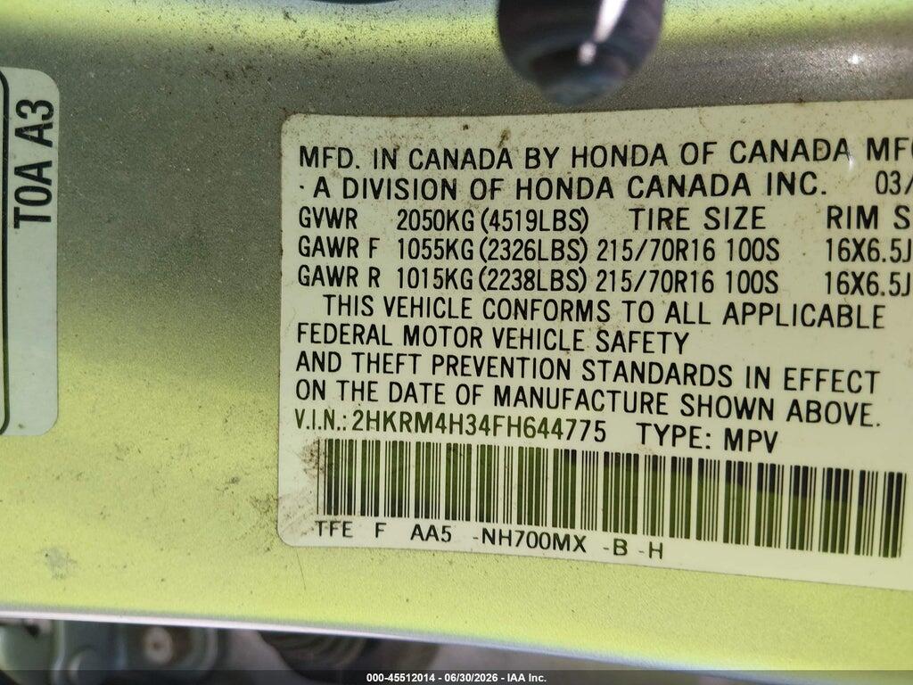 2HKRM4H34FH644775 2015 HONDA CR-V photo no. 9
