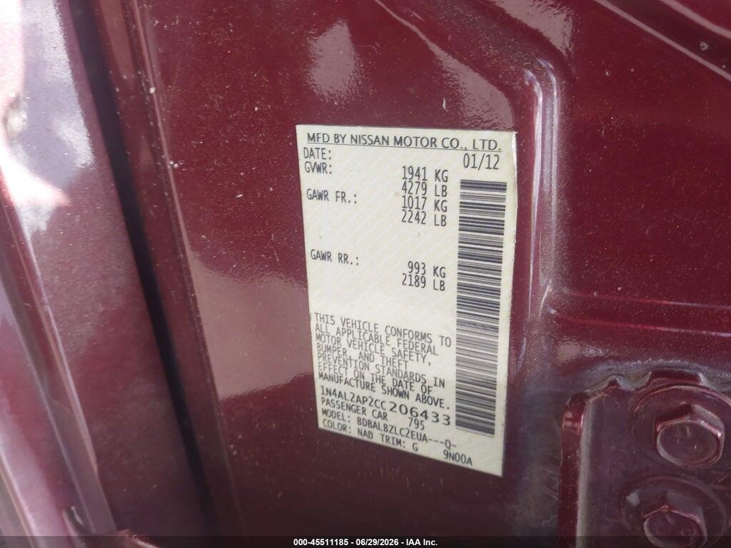 1N4AL2AP2CC206433 2012 NISSAN ALTIMA photo no. 9