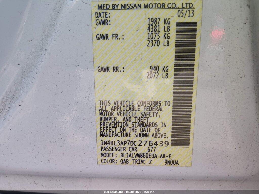 1N4BL3AP7DC276439 2013 NISSAN ALTIMA photo no. 9