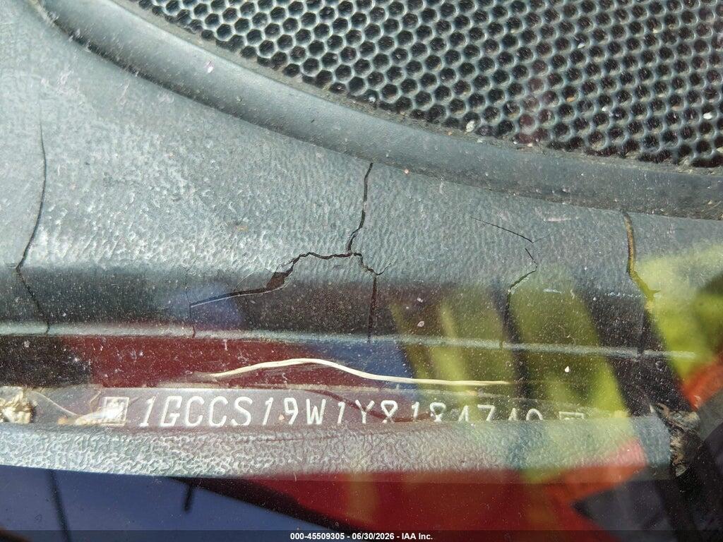 1GCCS19W1Y8184740 2000 CHEVROLET S-10 photo no. 9