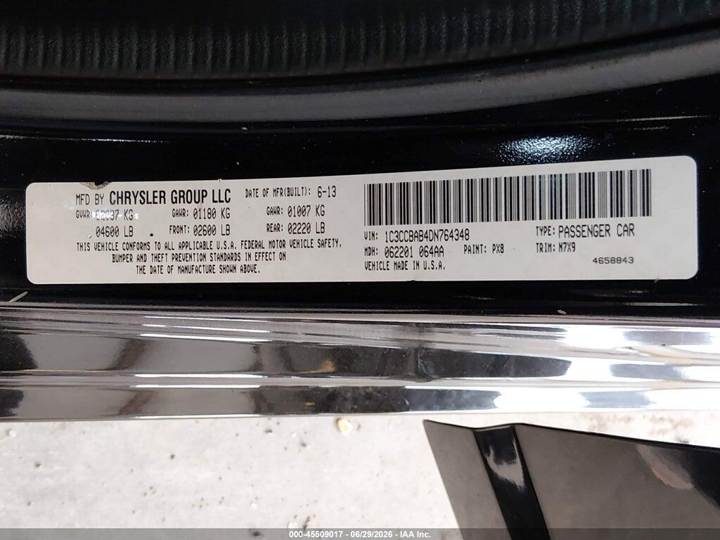 1C3CCBAB4DN764348 2013 CHRYSLER 200 photo no. 9