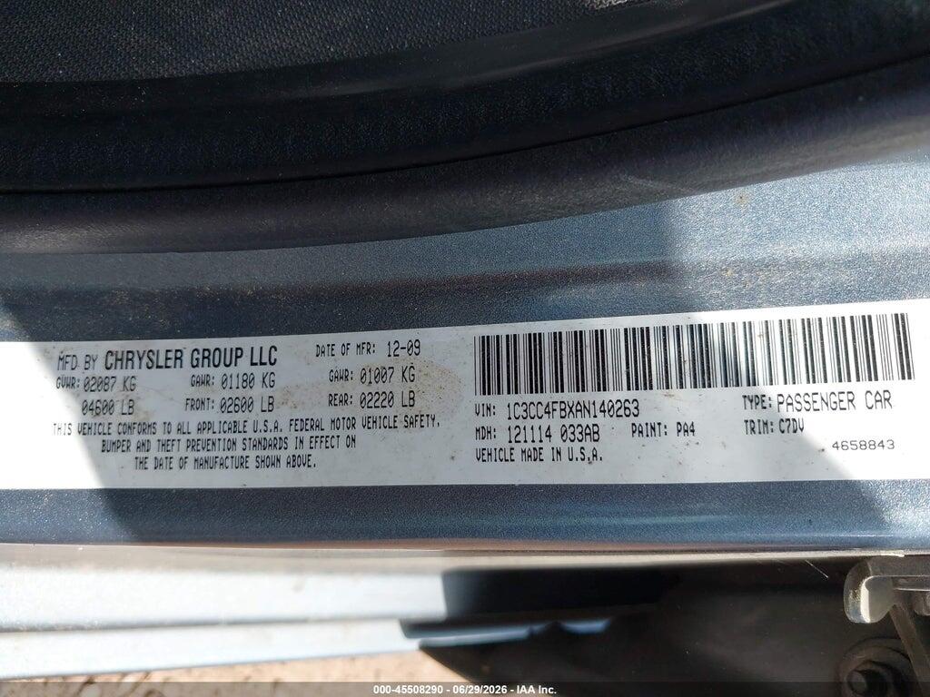 1C3CC4FBXAN140263 2010 CHRYSLER SEBRING photo no. 9
