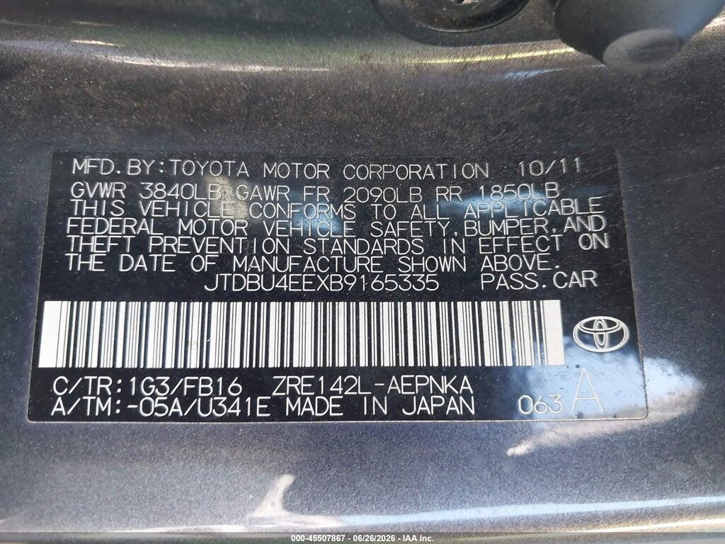JTDBU4EEXB9165335 2011 TOYOTA COROLLA photo no. 9