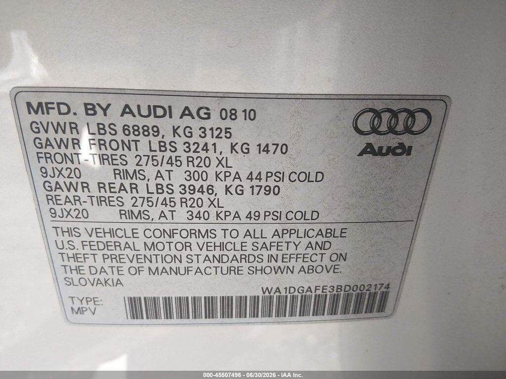 WA1DGAFE3BD002174 2011 AUDI Q7 photo no. 9