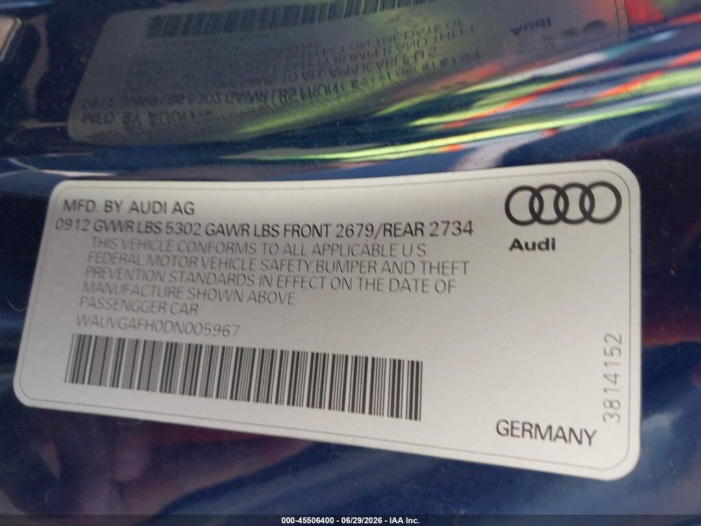WAUVGAFH0DN005967 2013 AUDI S5 photo no. 9