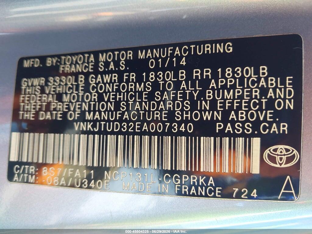 VNKJTUD32EA007340 2014 TOYOTA YARIS photo no. 9