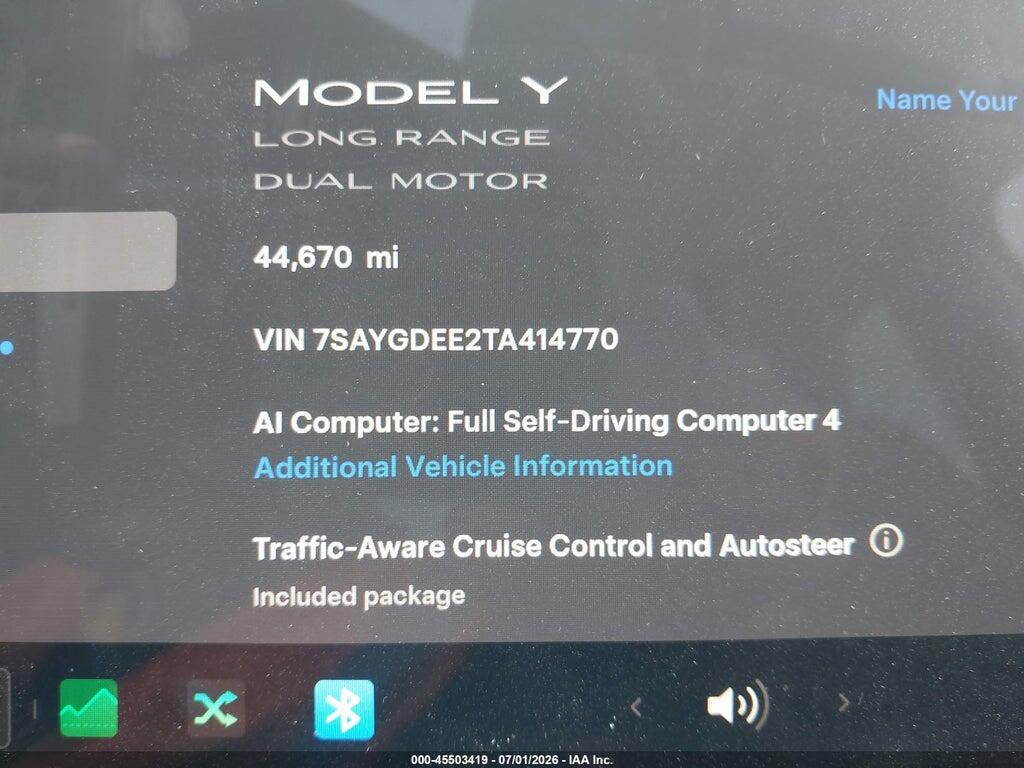 7SAYGDEE2TA414770 2026 TESLA MODEL Y photo no. 7