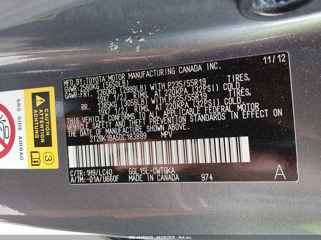 2T2BK1BA5DC183899 2013 LEXUS RX 350 photo no. 9