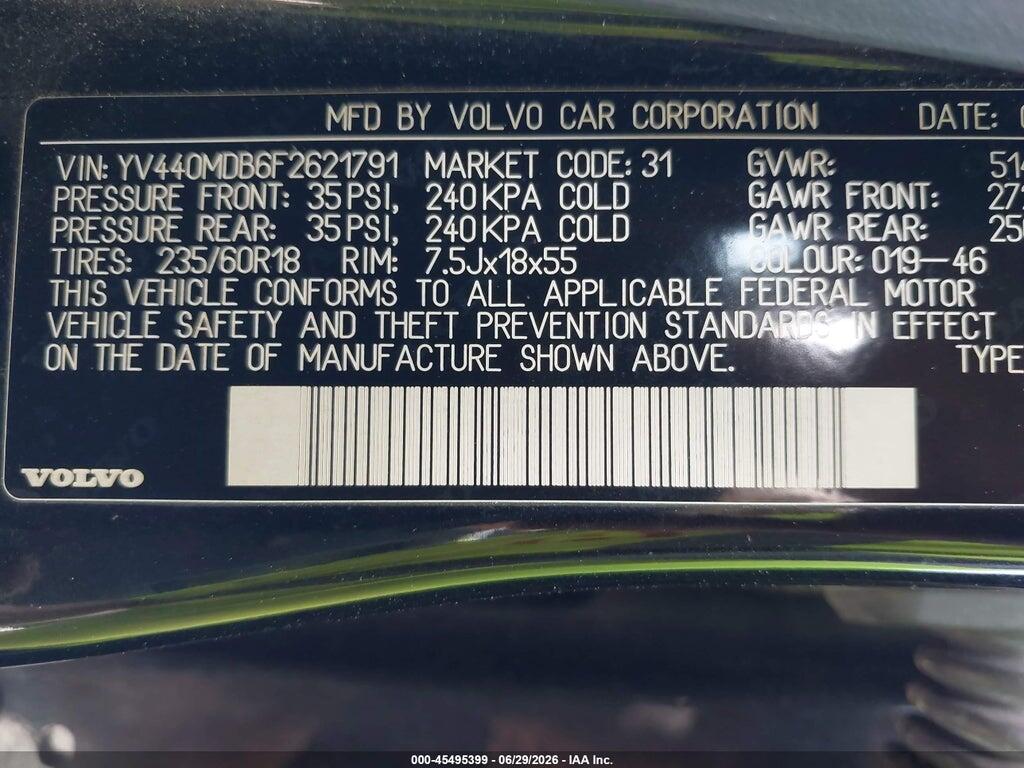 YV440MDB6F2621791 2015 VOLVO XC60 photo no. 9