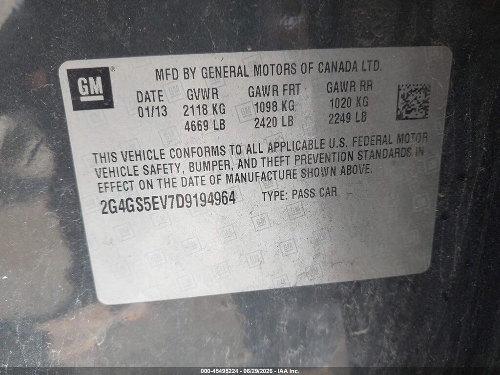 2G4GS5EV7D9194964 2013 BUICK REGAL photo no. 9