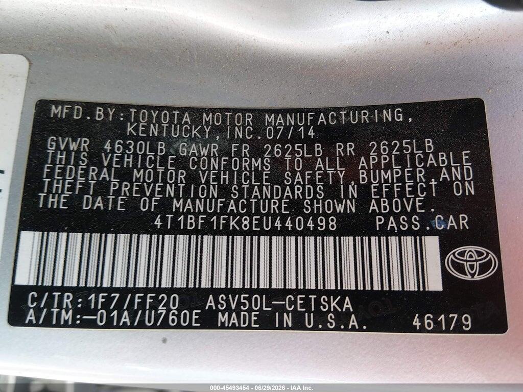 4T1BF1FK8EU440498 2014 TOYOTA CAMRY photo no. 9