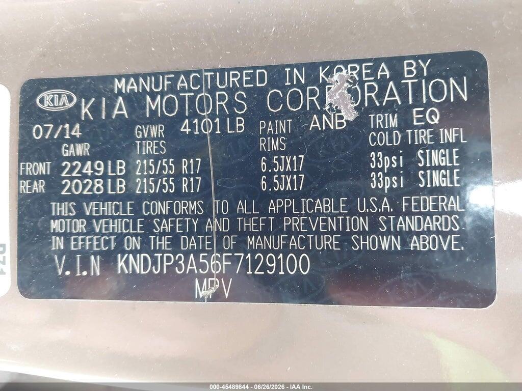 KNDJP3A56F7129100 2015 KIA SOUL photo no. 9
