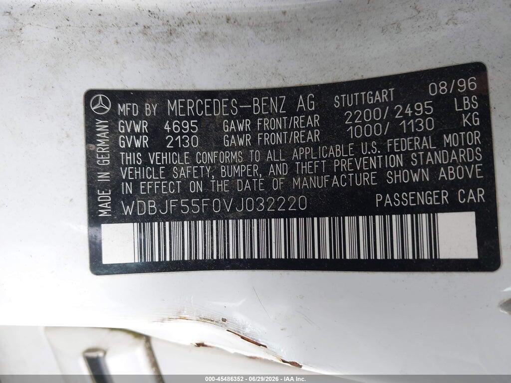 WDBJF55F0VJ032220 1997 MERCEDES-BENZ E 320 photo no. 9