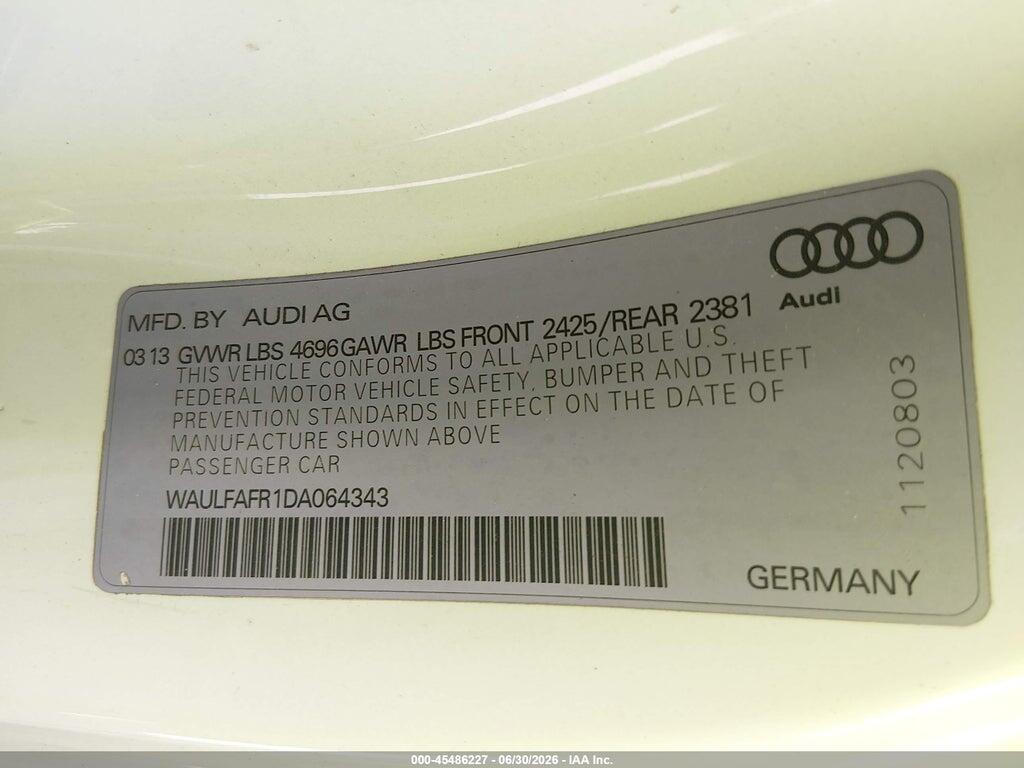 WAULFAFR1DA064343 2013 AUDI A5 photo no. 9