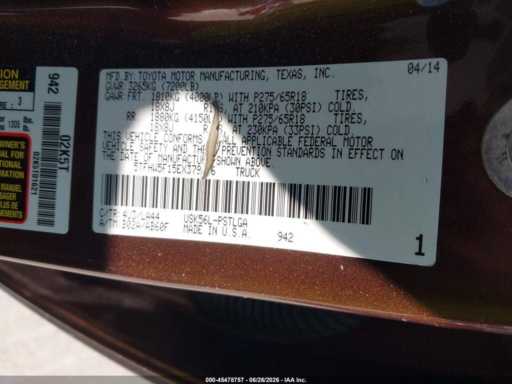 5TFHW5F15EX379476 2014 TOYOTA TUNDRA photo no. 9