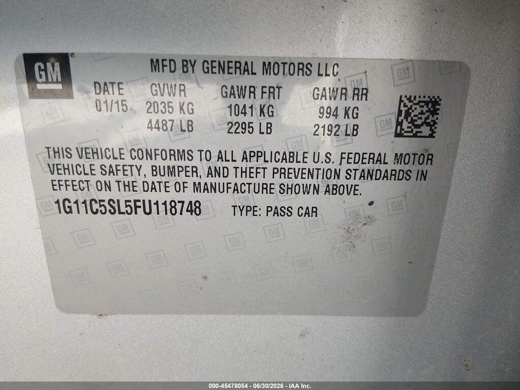 1G11C5SL5FU118748 2015 CHEVROLET MALIBU photo no. 9