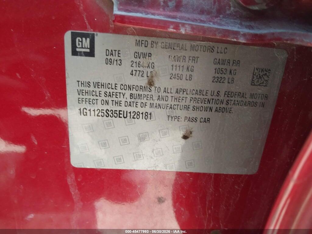 1G1125S35EU128181 2014 CHEVROLET IMPALA photo no. 9