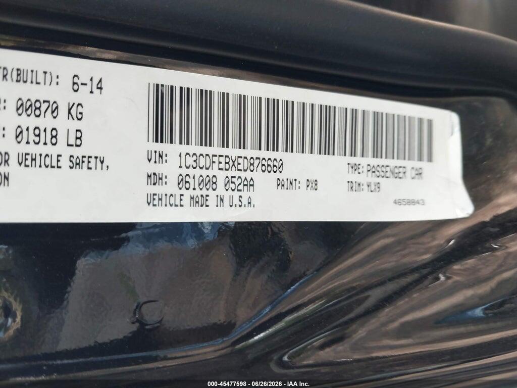 1C3CDFEBXED876660 2014 DODGE DART photo no. 9