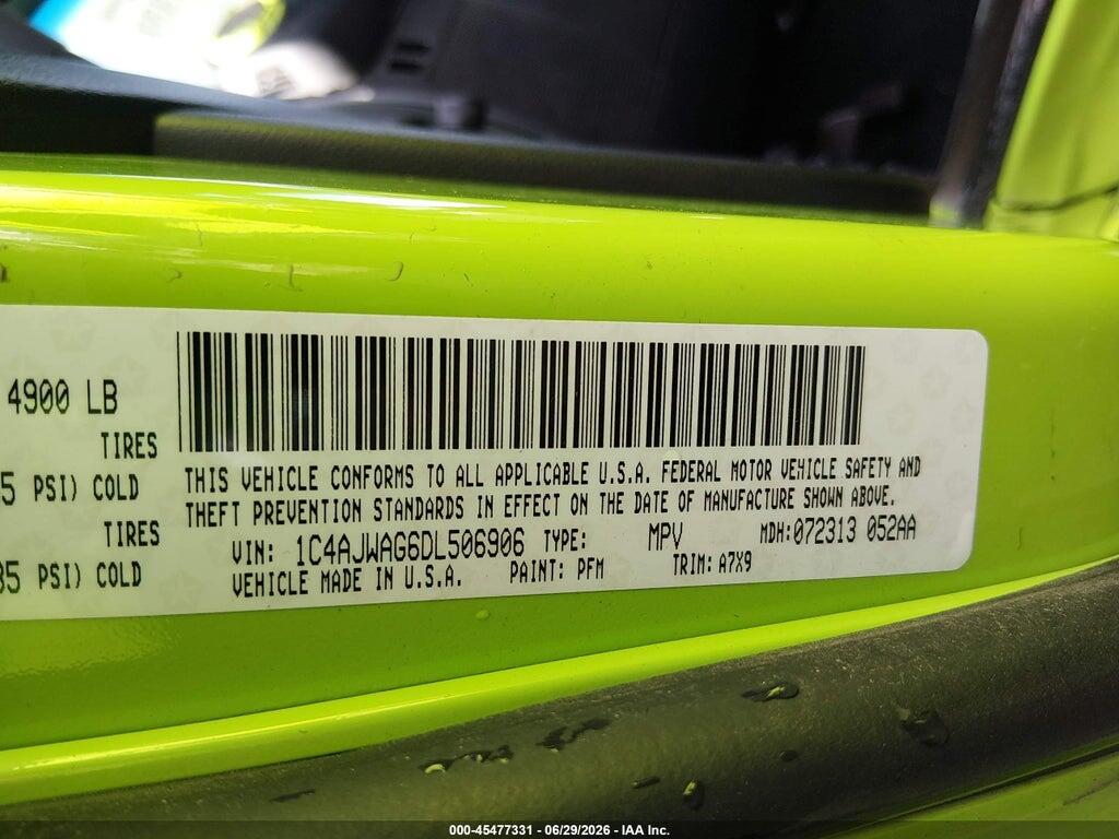1C4AJWAG6DL506906 2013 JEEP WRANGLER photo no. 9