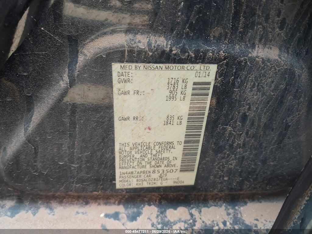 1N4AB7AP8EN853507 2014 NISSAN SENTRA photo no. 9