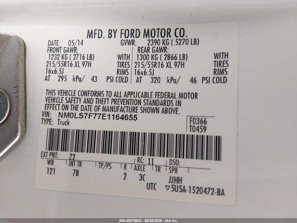 NM0LS7F77E1164655 2014 FORD TRANSIT CONNECT photo no. 9