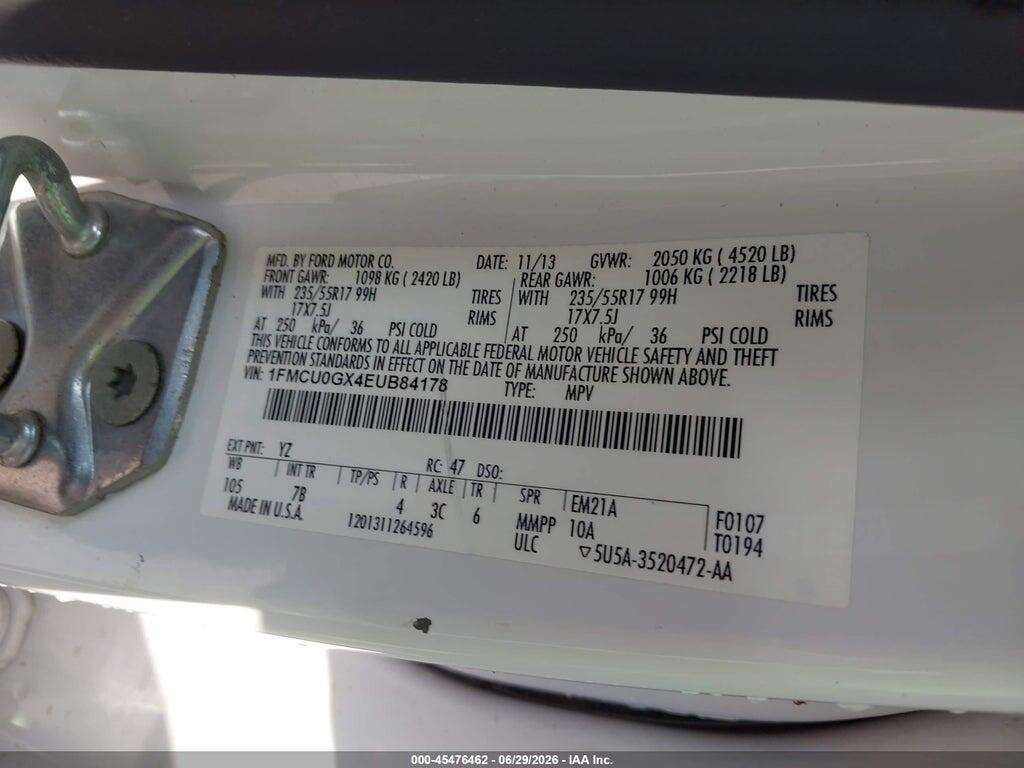 1FMCU0GX4EUB84178 2014 FORD ESCAPE photo no. 9