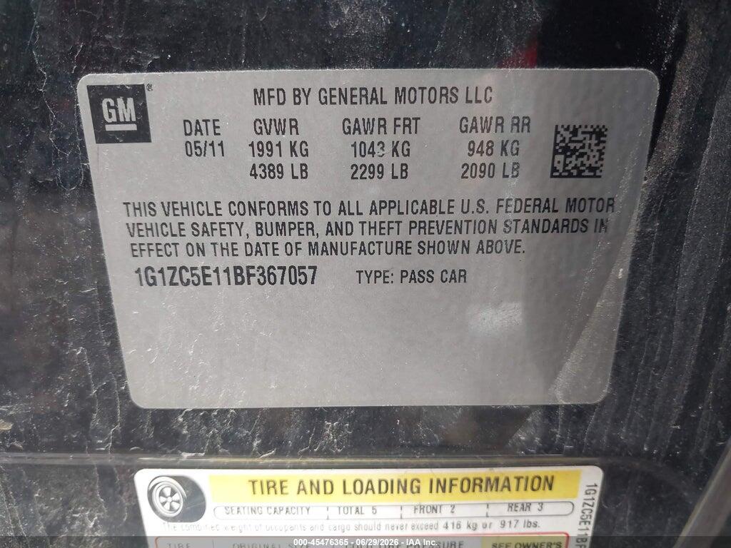 1G1ZC5E11BF367057 2011 CHEVROLET MALIBU photo no. 9
