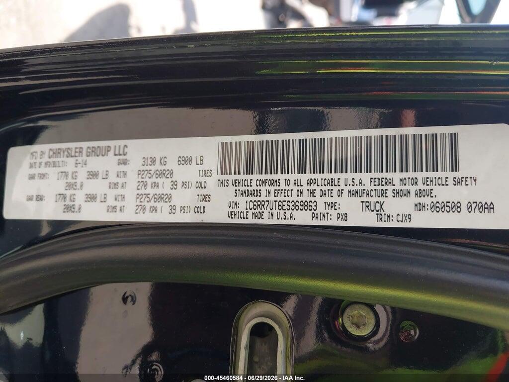 1C6RR7UT6ES369863 2014 RAM 1500 photo no. 9