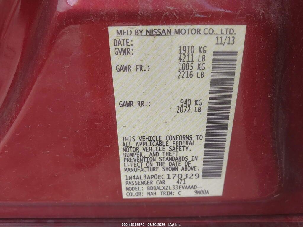 1N4AL3AP0EC170329 2014 NISSAN ALTIMA photo no. 9