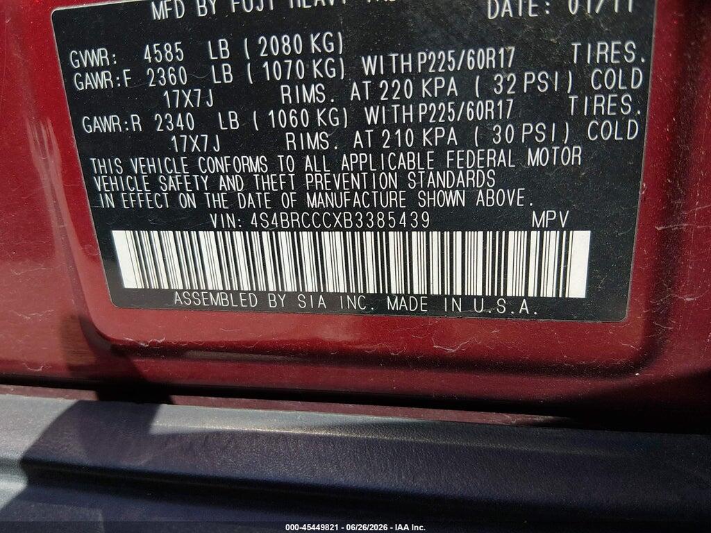 4S4BRCCCXB3385439 2011 SUBARU OUTBACK photo no. 9