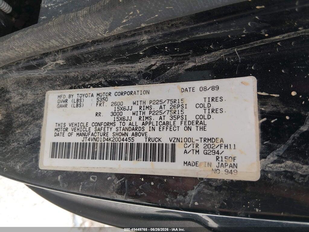 JT4VN01D4K2004455 1989 TOYOTA PICKUP photo no. 9